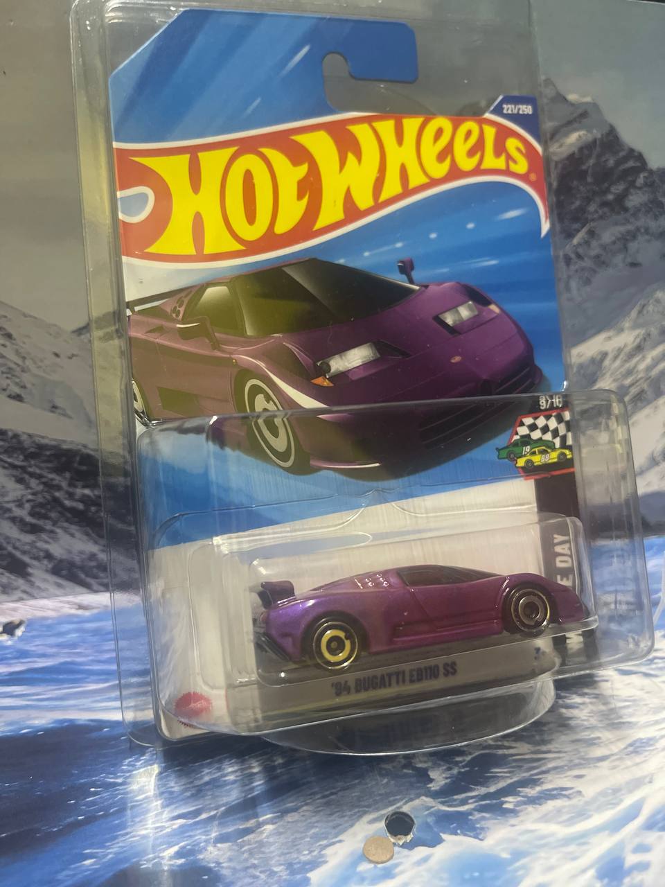 Hot Wheels ’94 Bugatti EB110 SS – Purple HW Race Day 9/10 (2023 Mainline #221/250) Diecast Car
