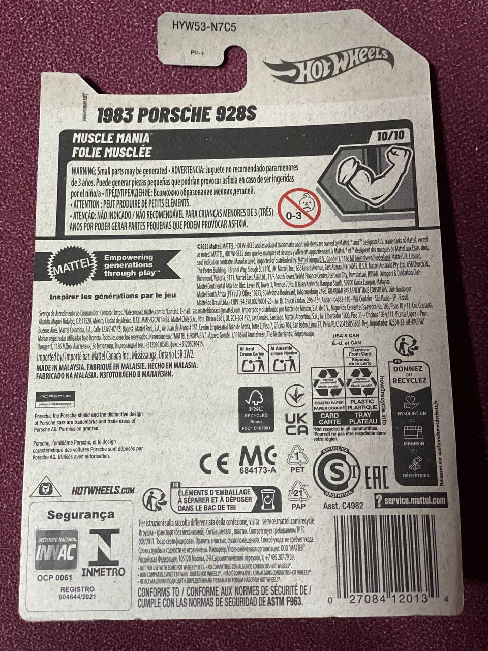 Hot Wheels 1983 Porsche 928S Die-Cast Car – Red 1:64 Collectible Model