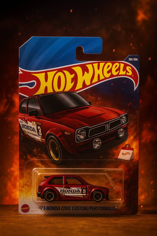 Hot Wheels ’73 Honda Civic Custom – JDM Classic Red Die-Cast Collector Car