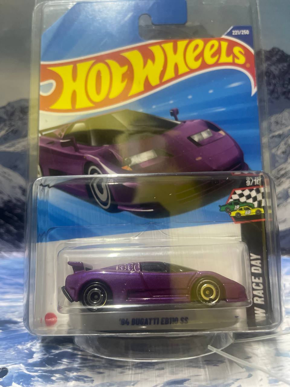 Hot Wheels ’94 Bugatti EB110 SS – Purple HW Race Day 9/10 (2023 Mainline #221/250) Diecast Car