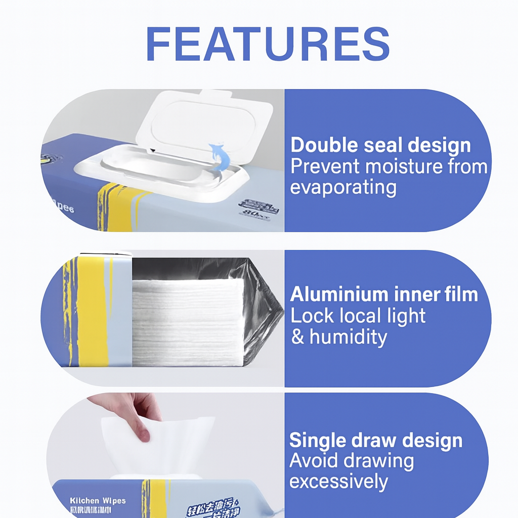 Kitchen Cleaning Wipes 80pcs & Multipurpose Oil & Stain Remover/Thick & Durable