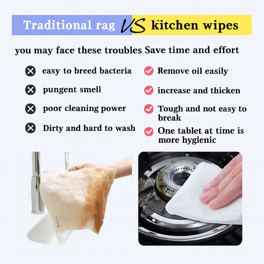 Kitchen Cleaning Wipes 80pcs & Multipurpose Oil & Stain Remover/Thick & Durable