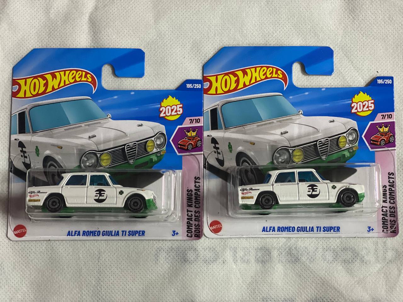 Hot Wheels 2025 Alfa Romeo Giulia TI Super – Bundle of 2 (RM37) | Rare Collectible Die-Cast 1:64