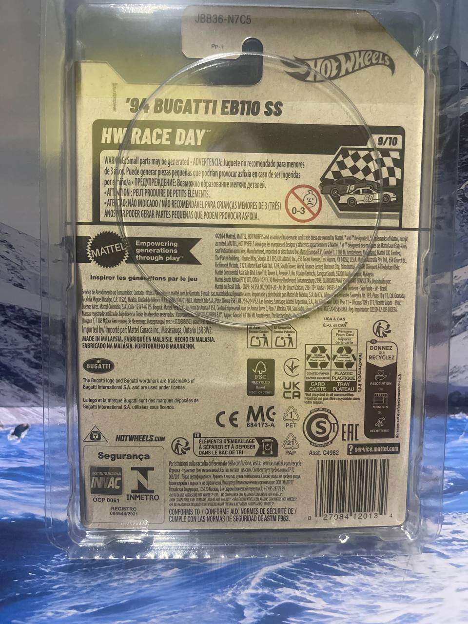 Hot Wheels ’94 Bugatti EB110 SS – Purple HW Race Day 9/10 (2023 Mainline #221/250) Diecast Car