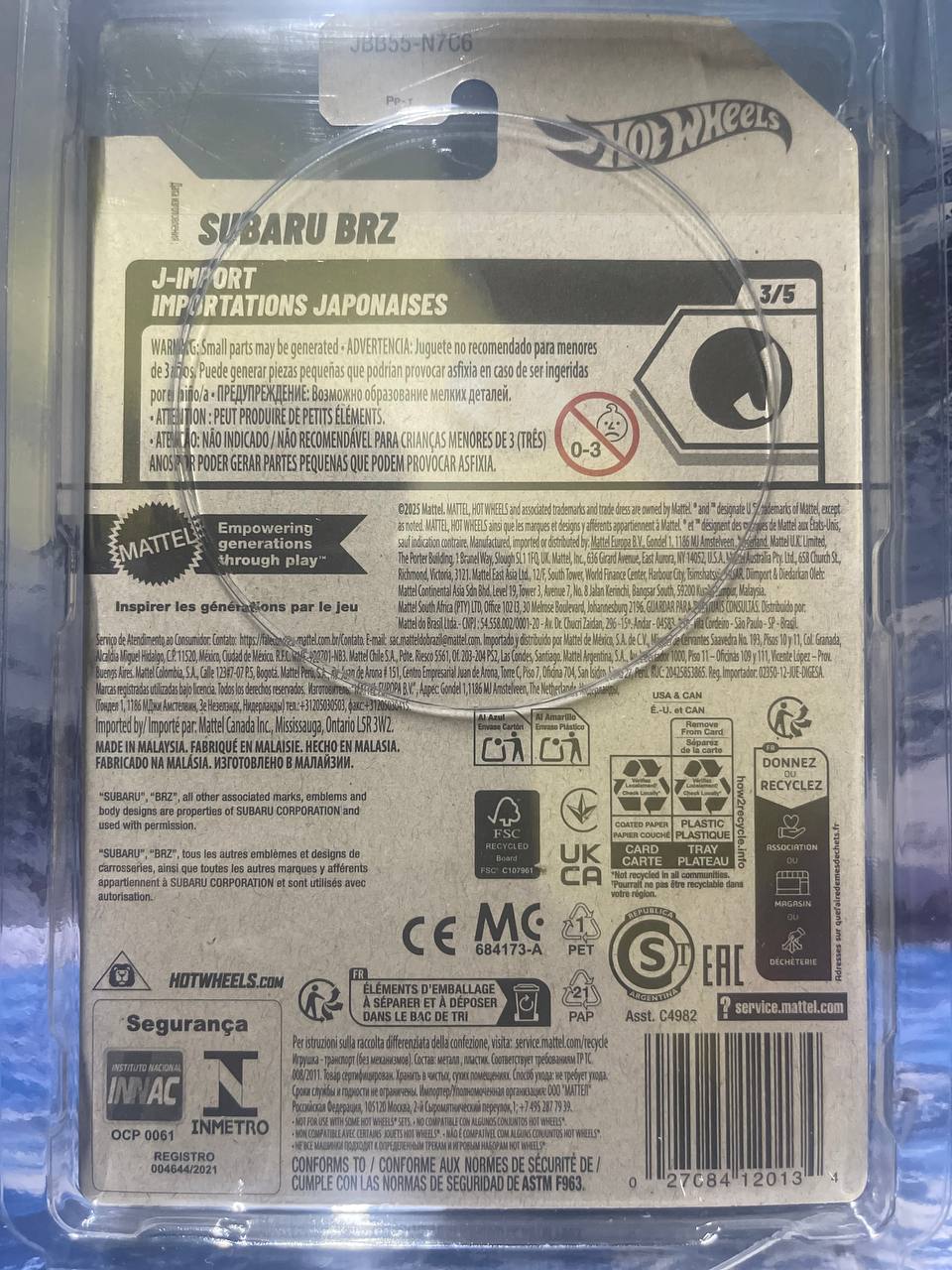 Hot Wheels Subaru BRZ #48/250 – White Racing Edition Diecast Car 1:64 (2023 Mainline)